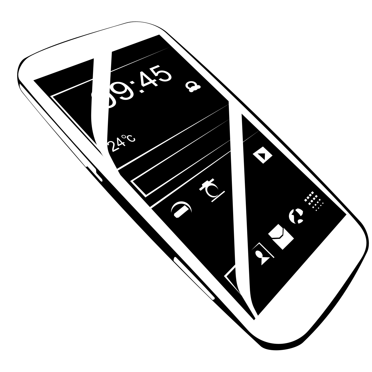 cell phone clipart black and white - photo #28