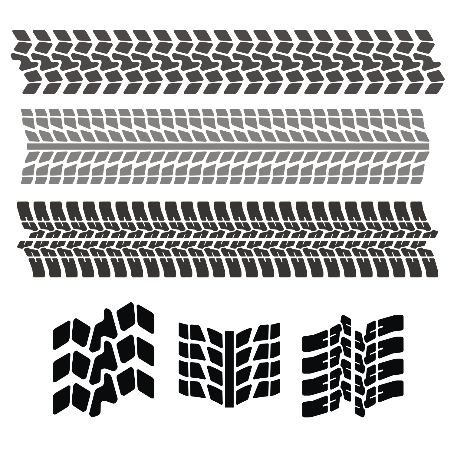Vector for free use: Set of tire tracks