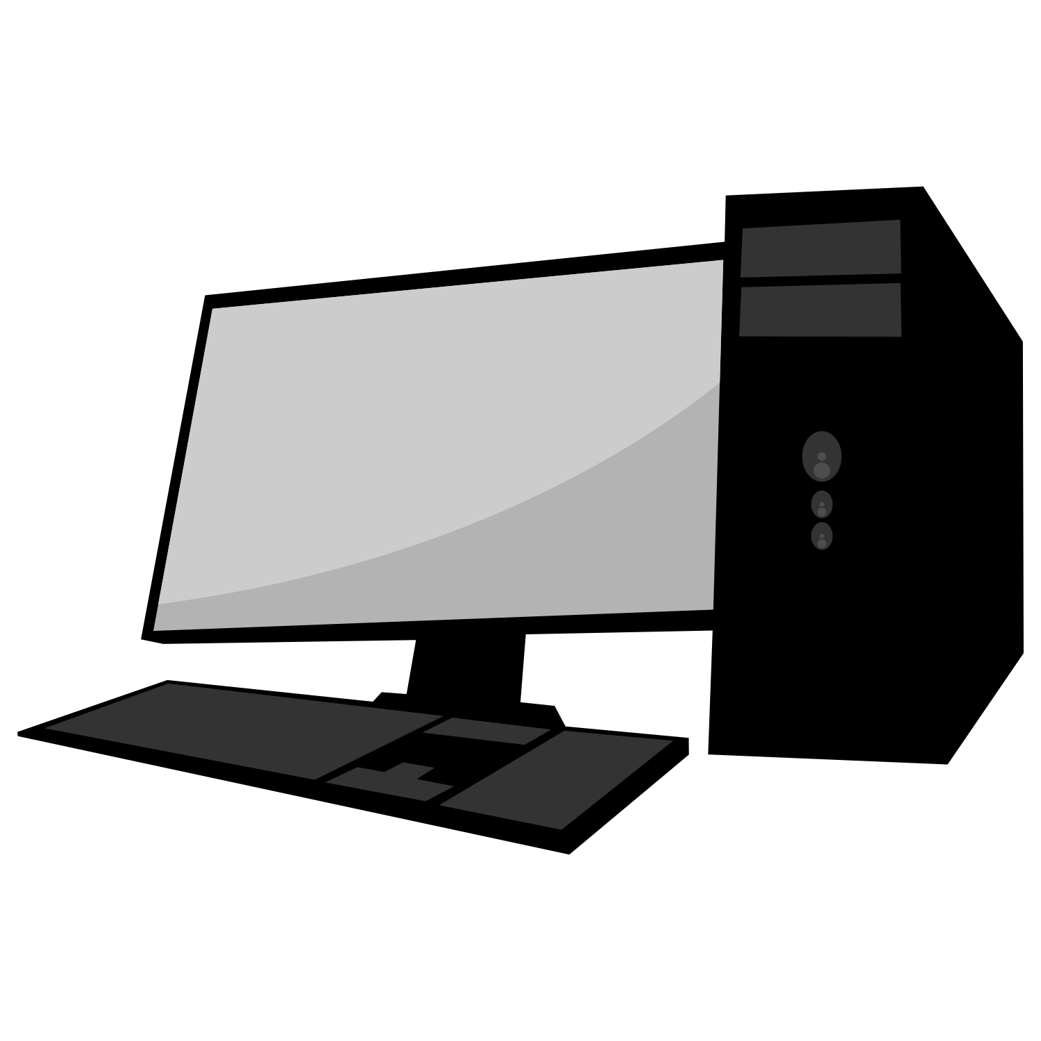 Vector for free use PC with a gray display