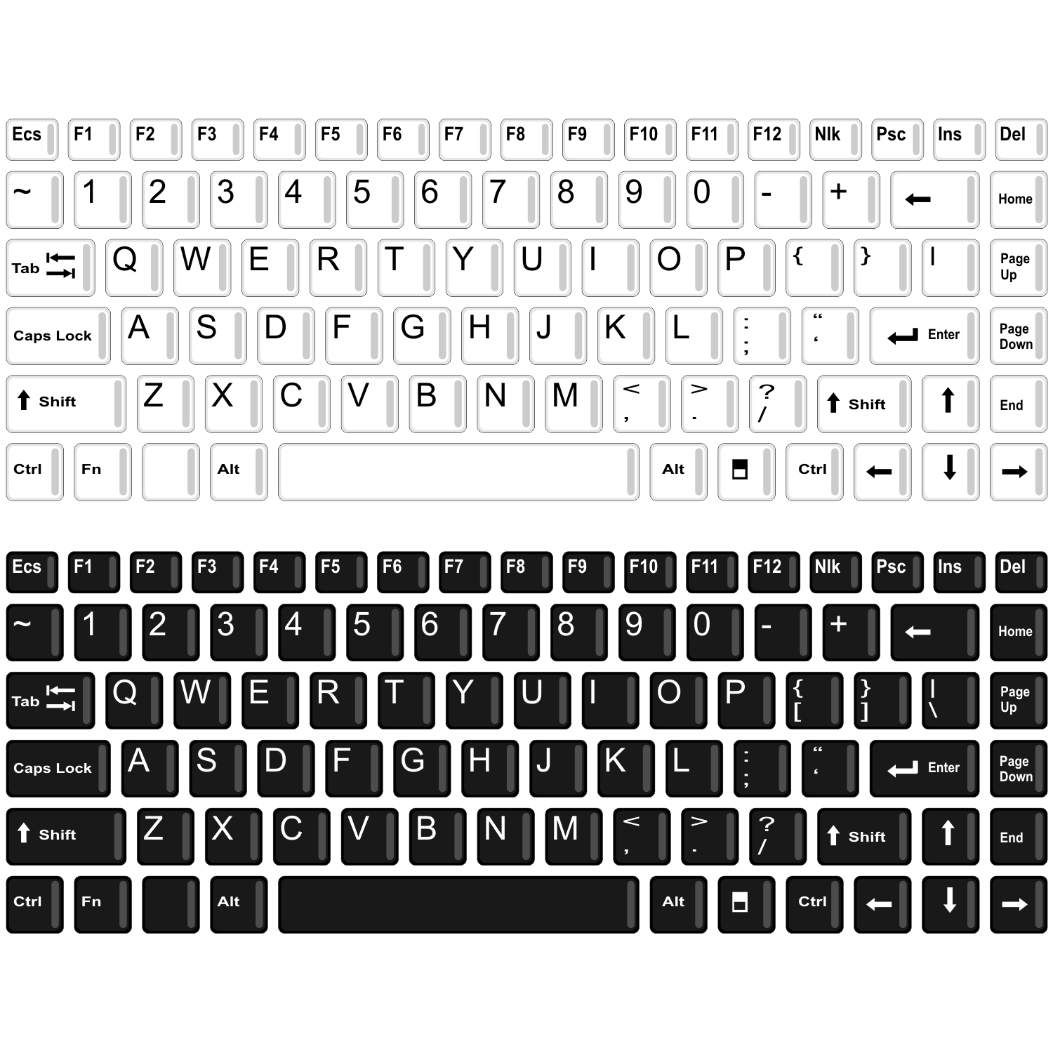 Vector for free use: Notebook keyboard vector