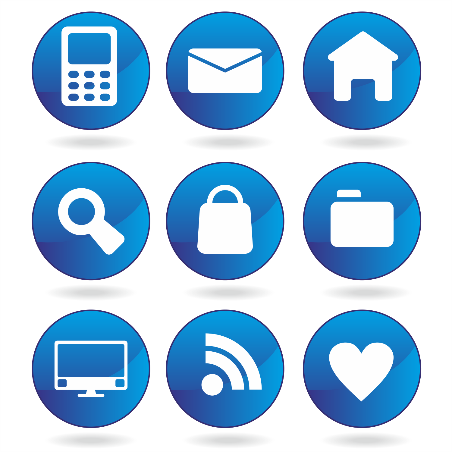 Vector for free use Blue web icons