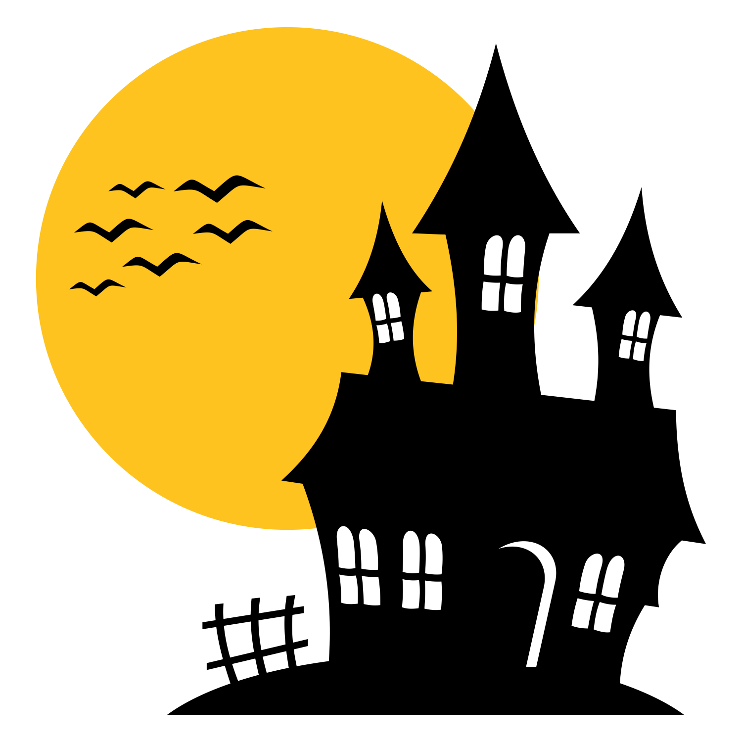 Vector for free use Haunted house silhouette