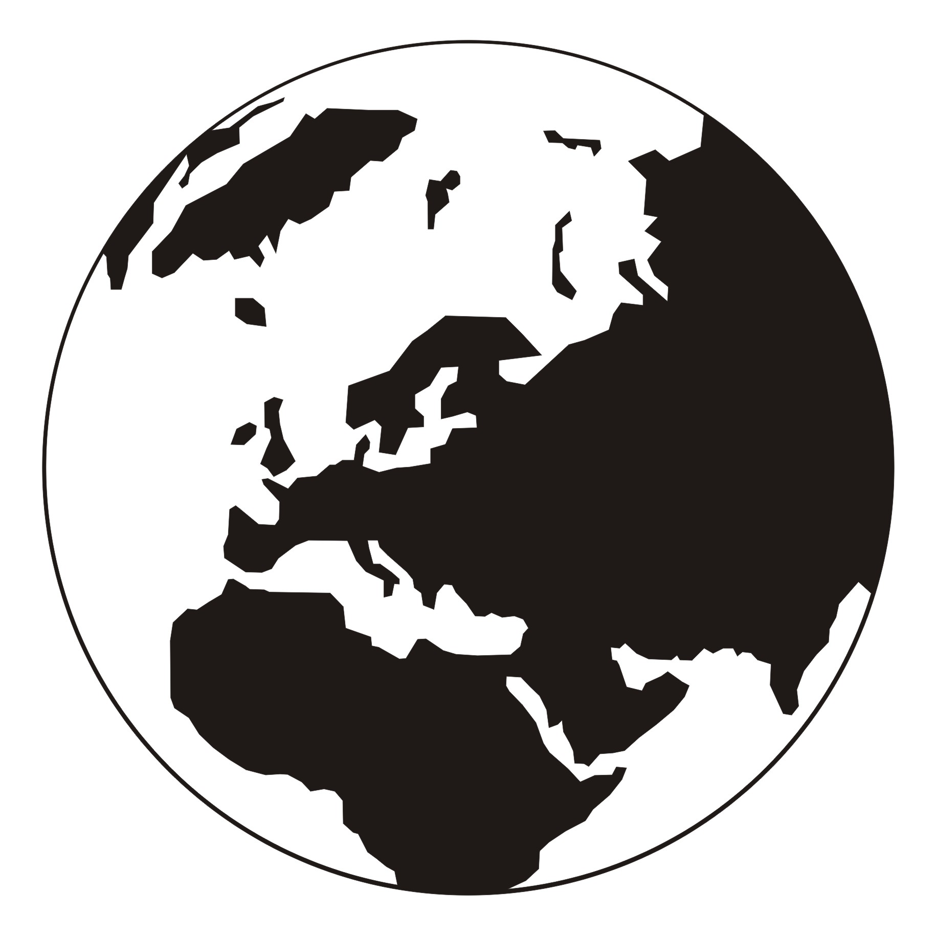 free world globe clipart black and white - photo #41