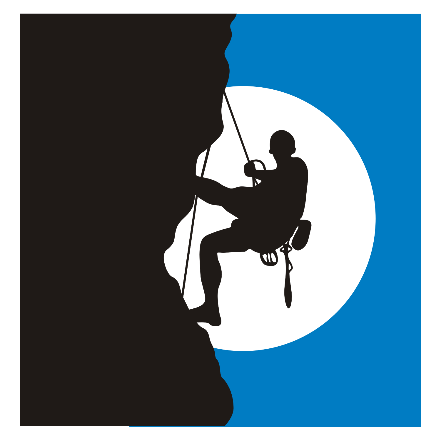 Vector for free use: Rock climbing