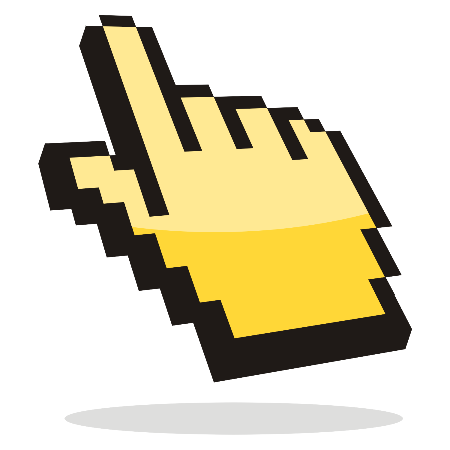 Vector for free use: 3d hand cursor