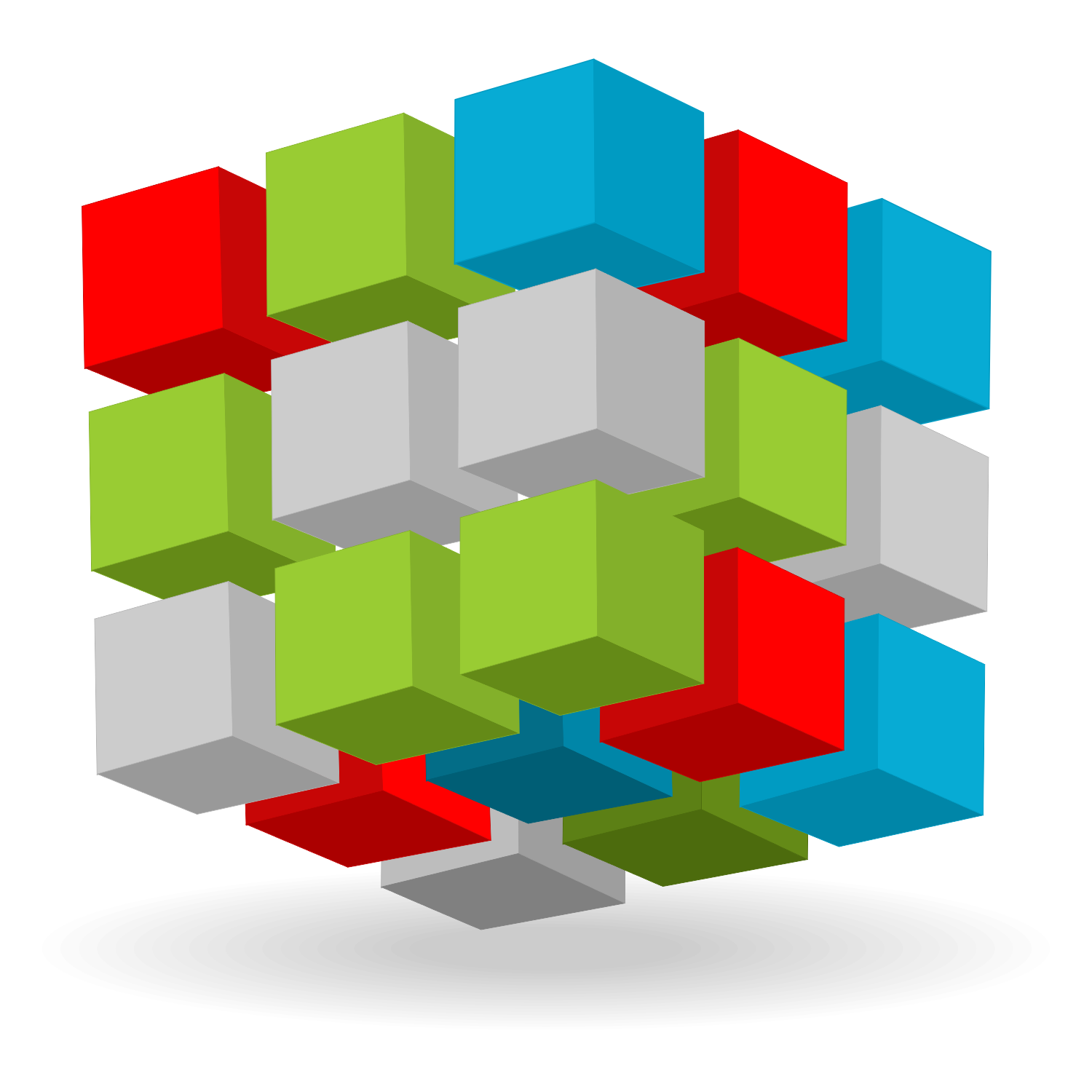 Download Vector for free use: Abstract 3d cubes