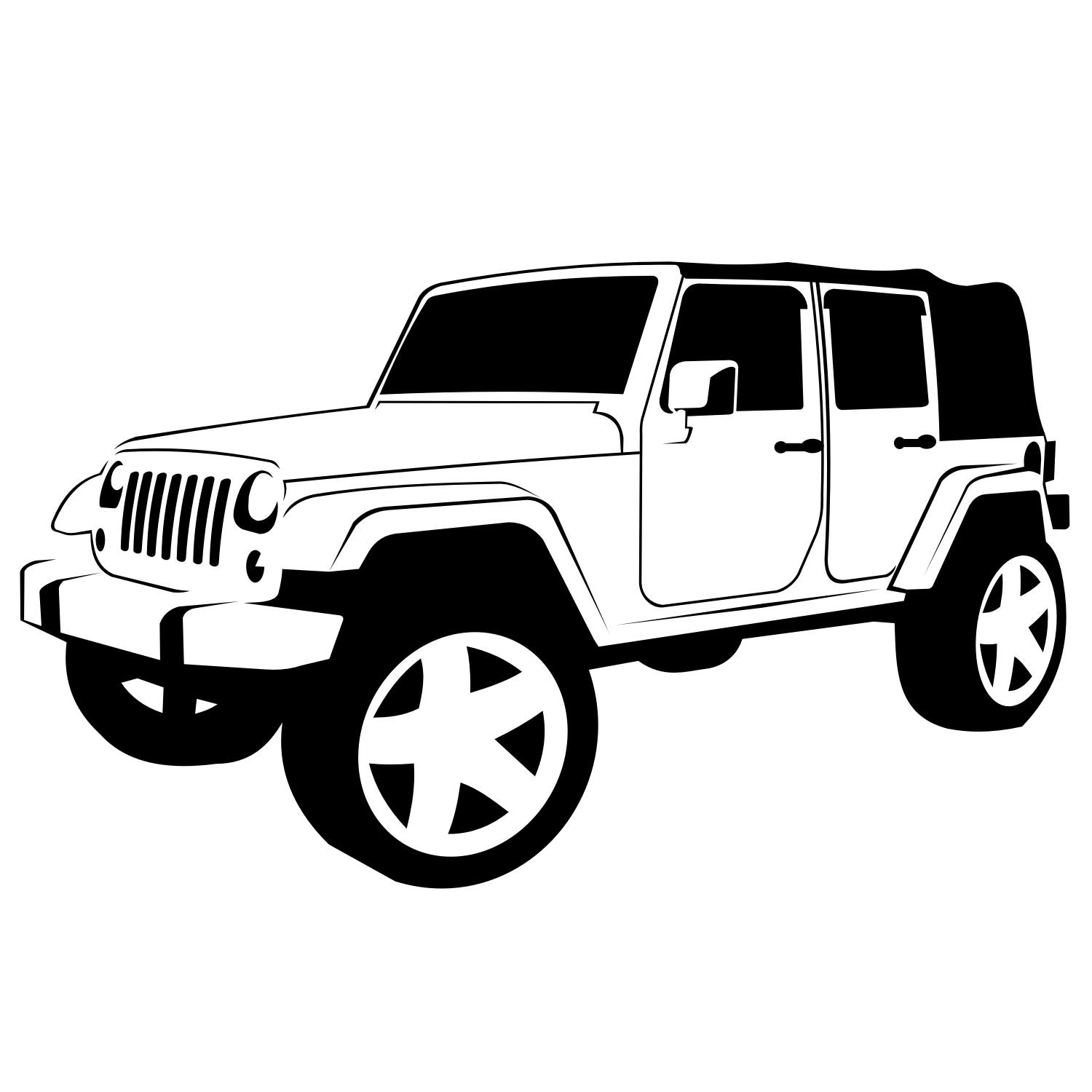 Vector for free use: Jeep Wrangler