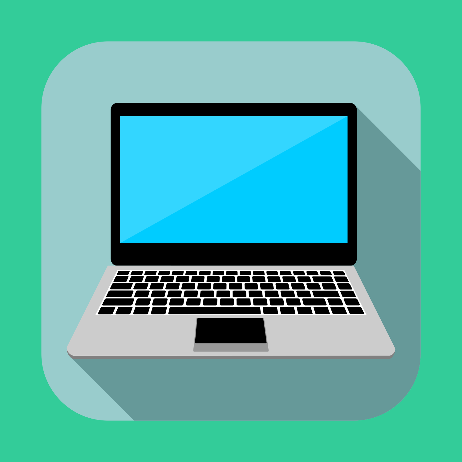 Vector for free use: Flat laptop icon