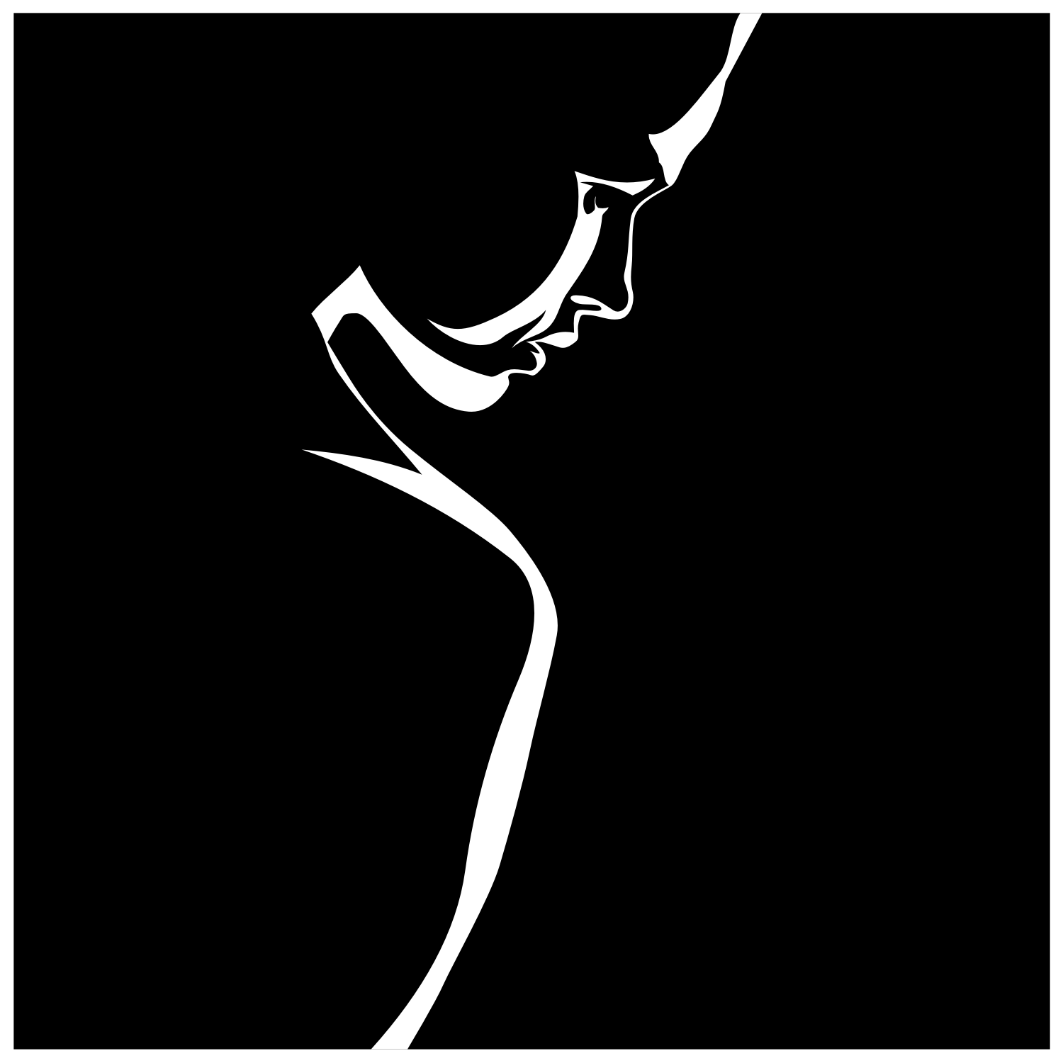 Woman silhouette on black