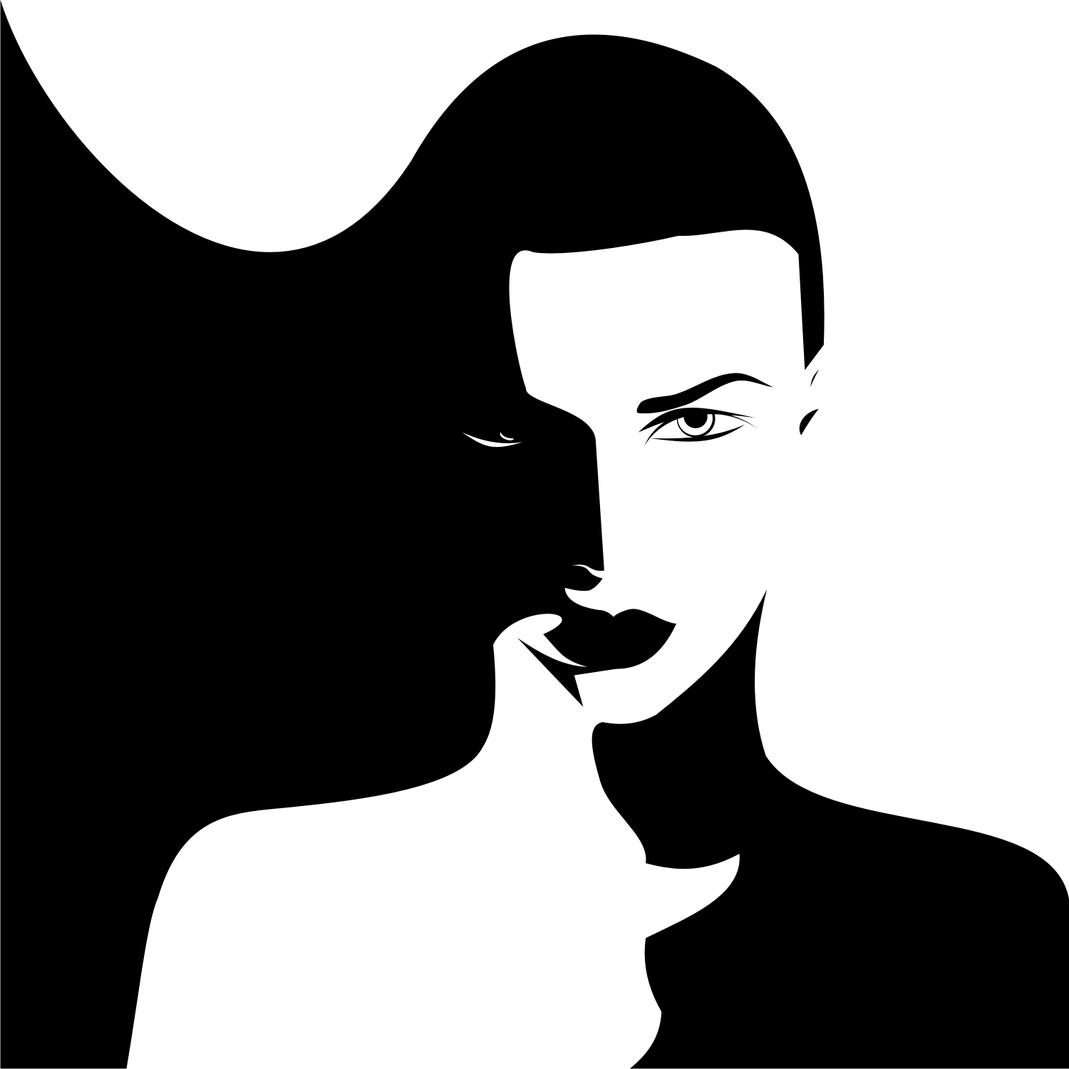 Vector for free use: B&W woman vector