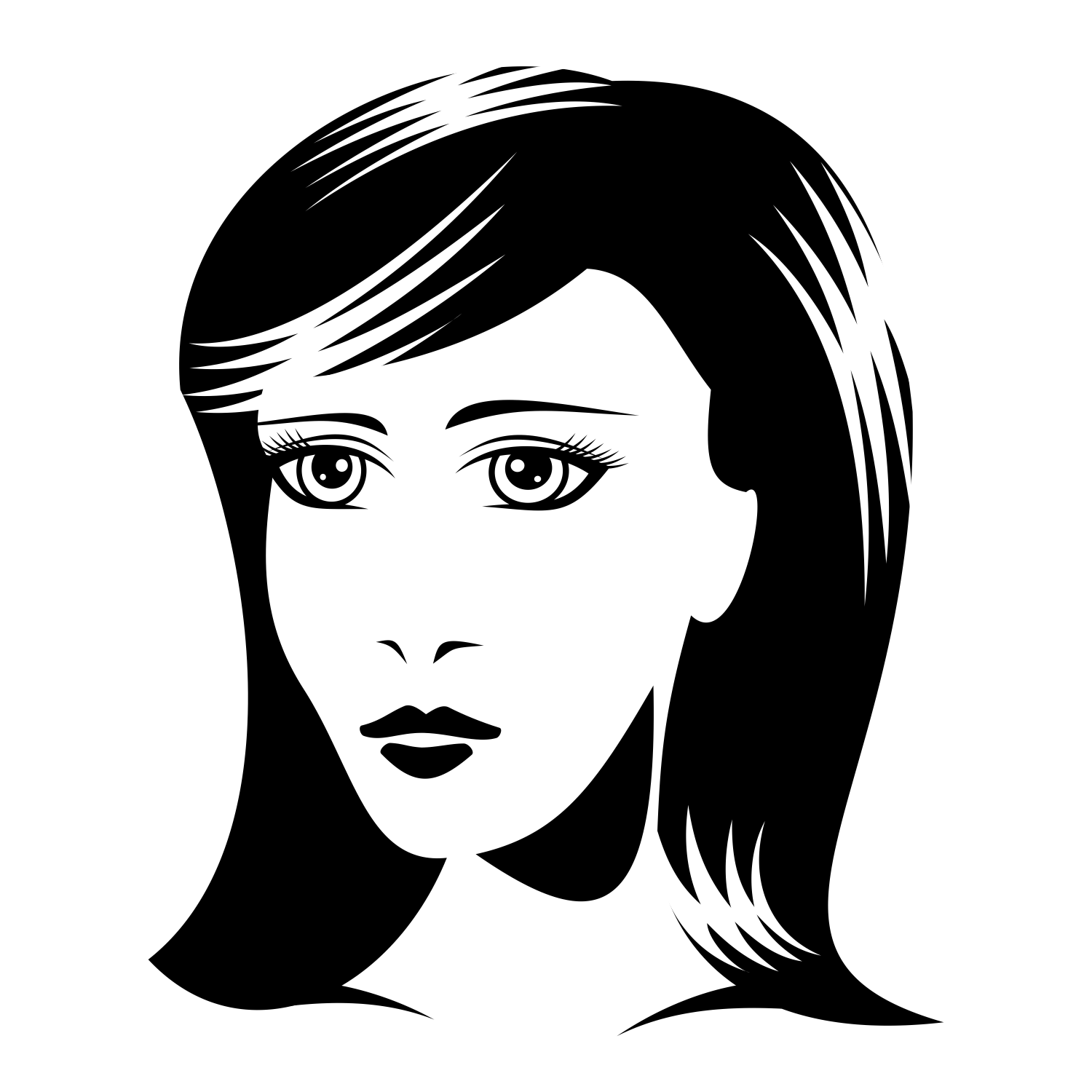  Vector  for free use Beauty woman face  vector 