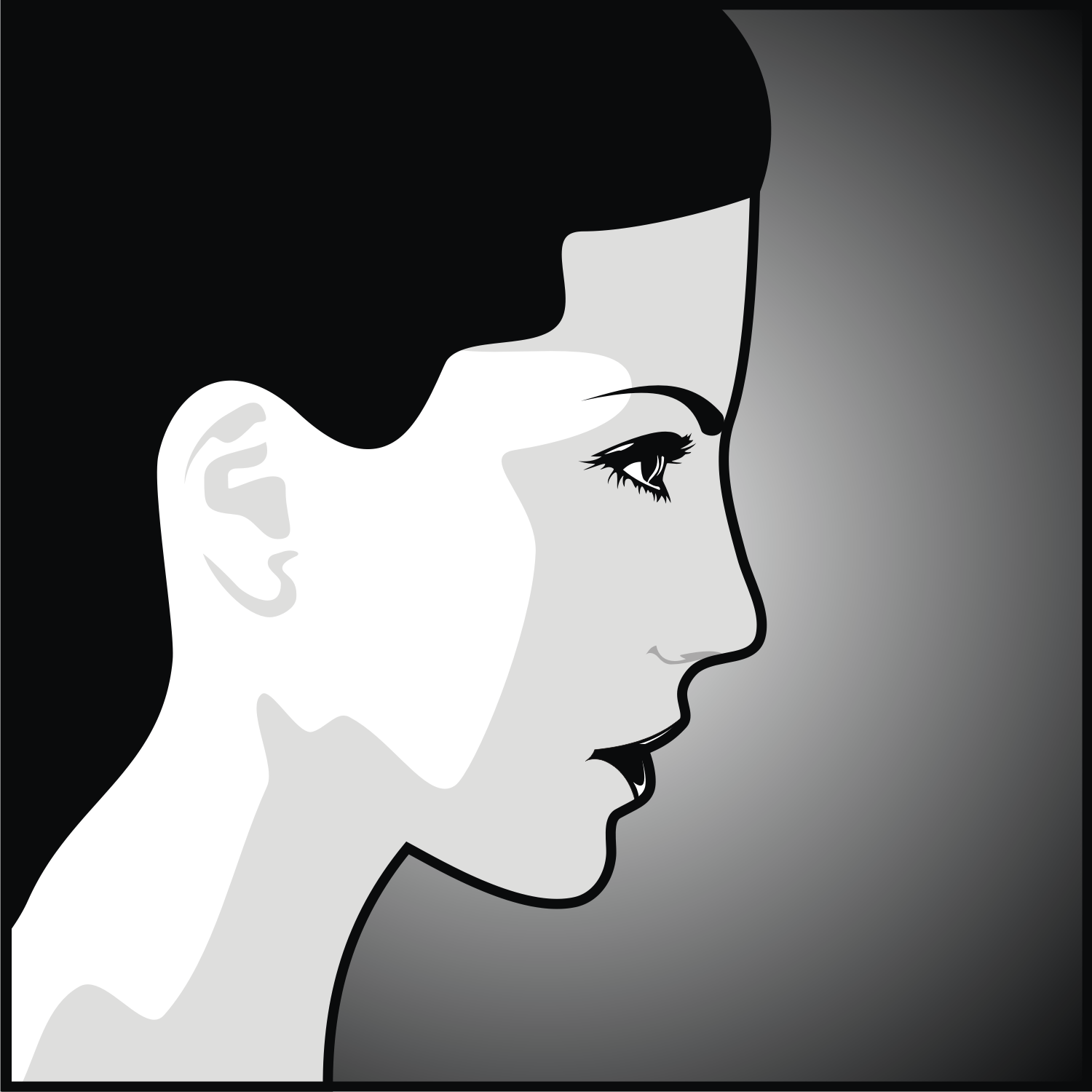 Vector for free use: Head of Woman