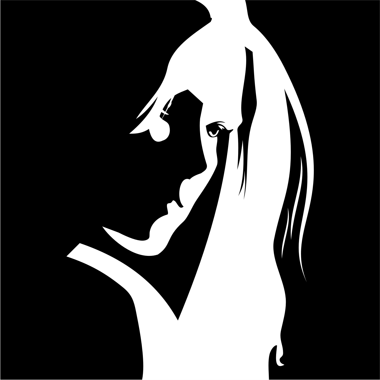 Download Vector for free use: Woman face outline