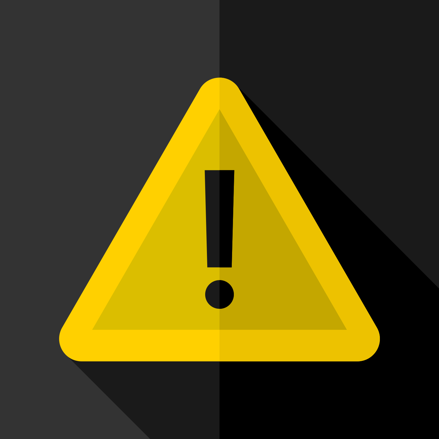 Vector for free use: Yellow Warning Sign
