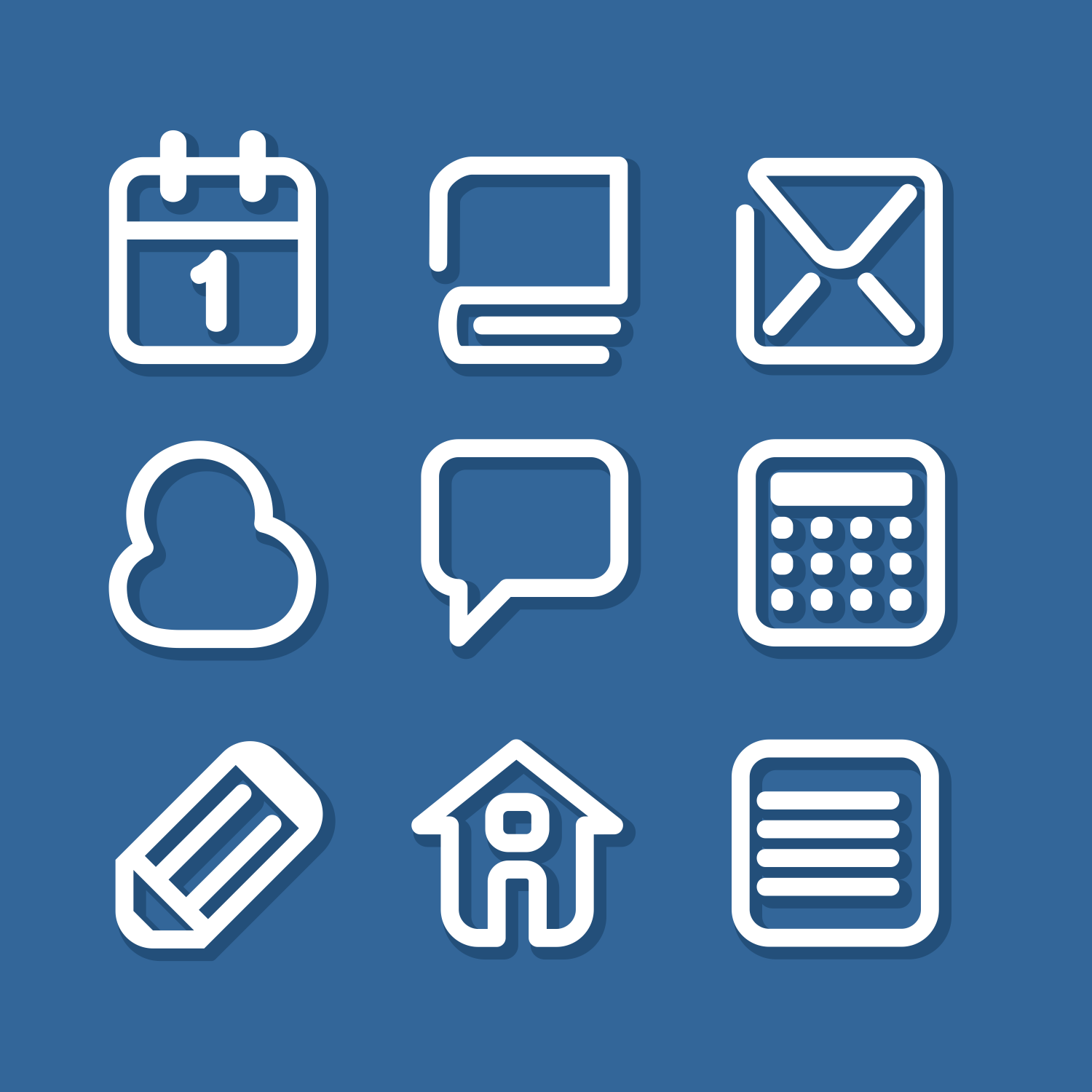 Download Vector for free use: Office icon set