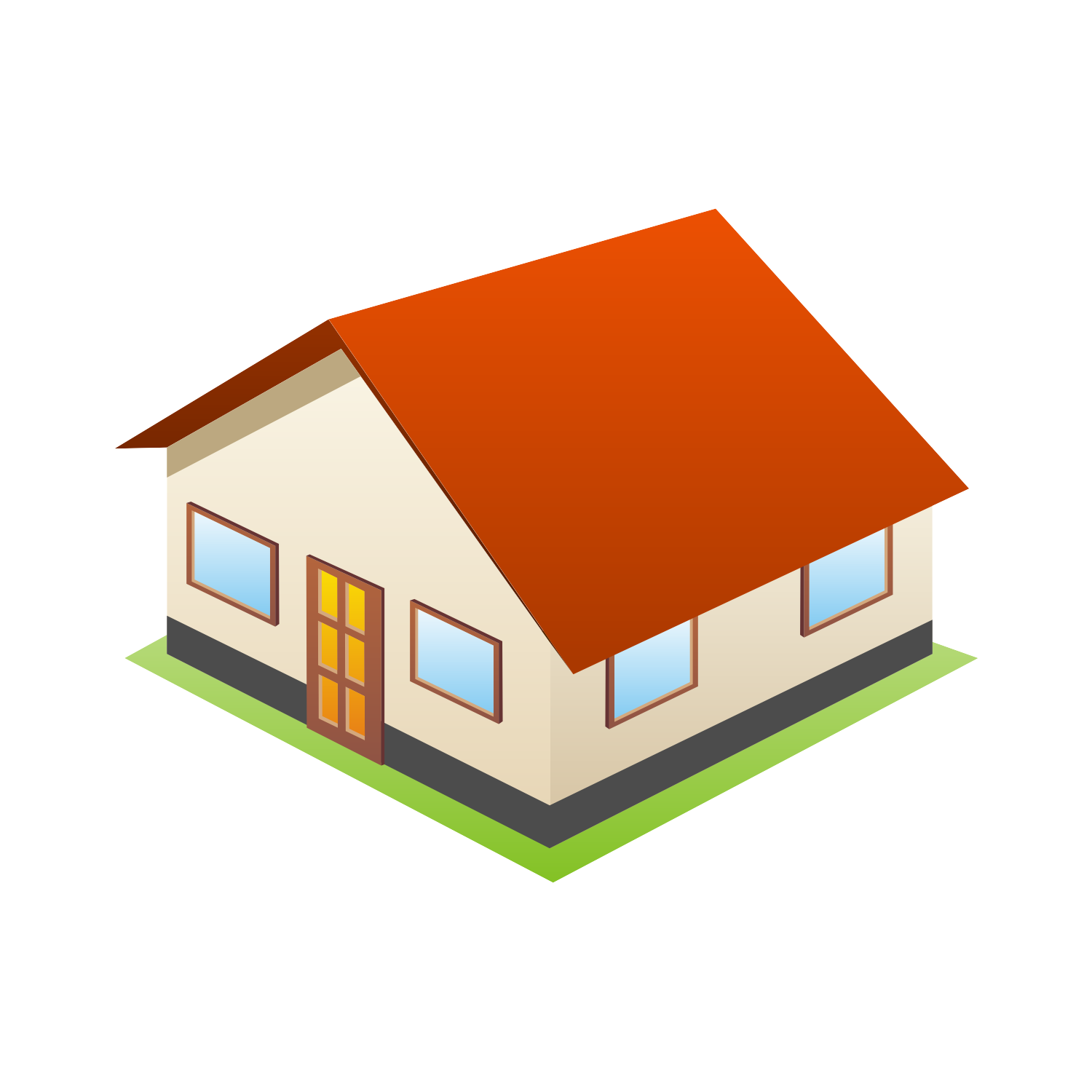 Download Vector for free use: 3d house icon