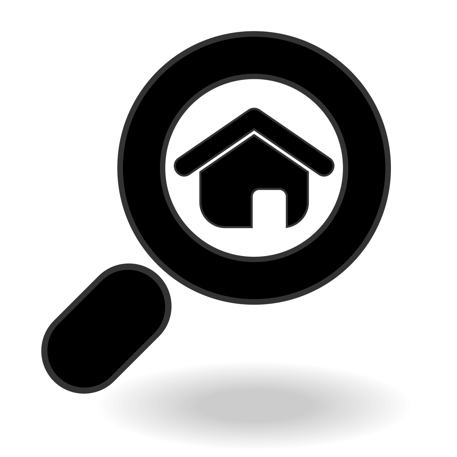 Download Vector for free use: Search home icon