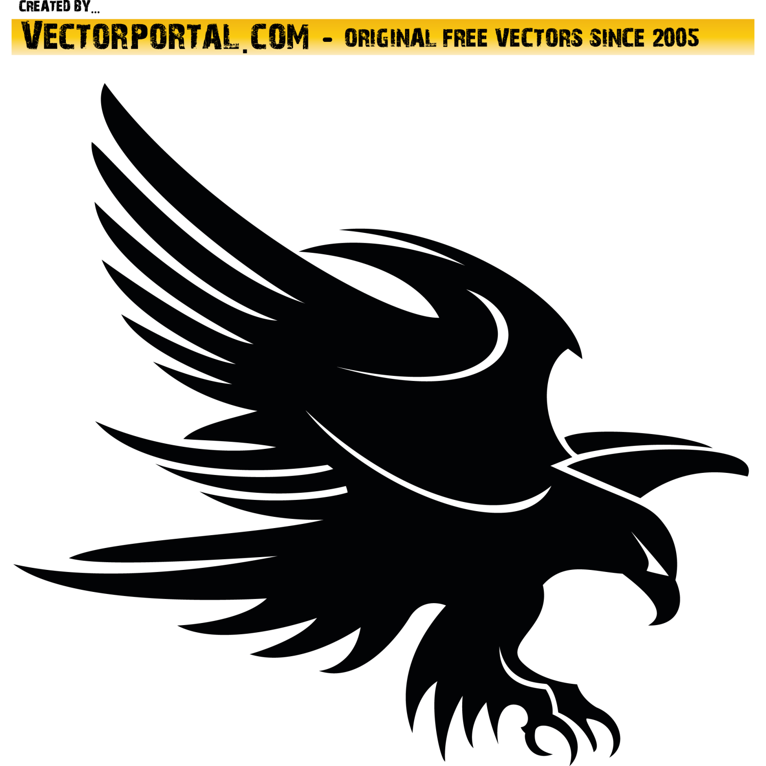 Vector for free use: Flying eagle vector