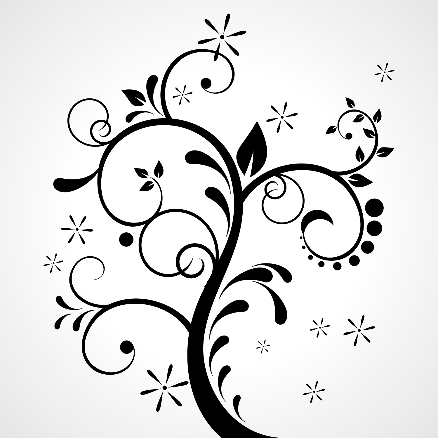 Download Vector for free use: Floral ornament on grey