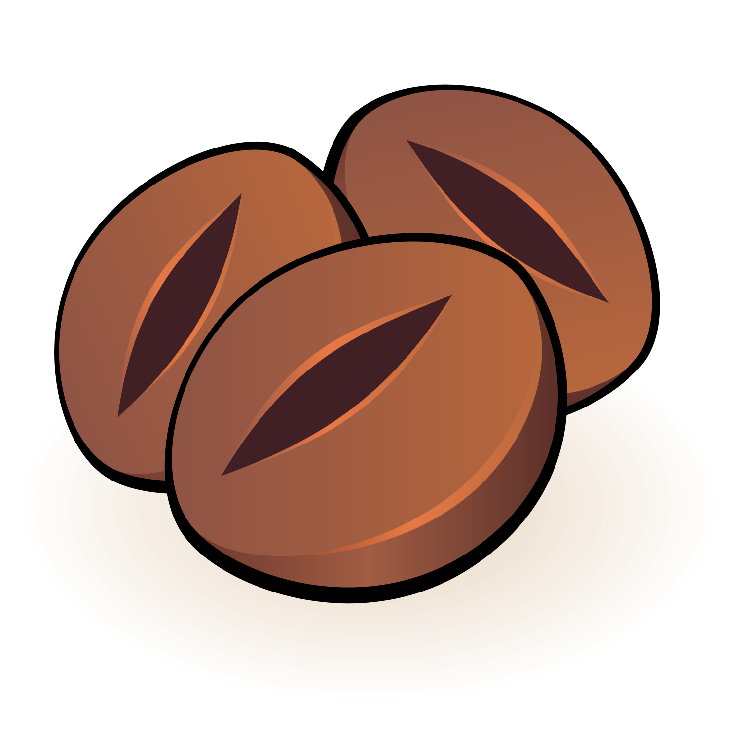 Download Vector for free use: Three coffee beans